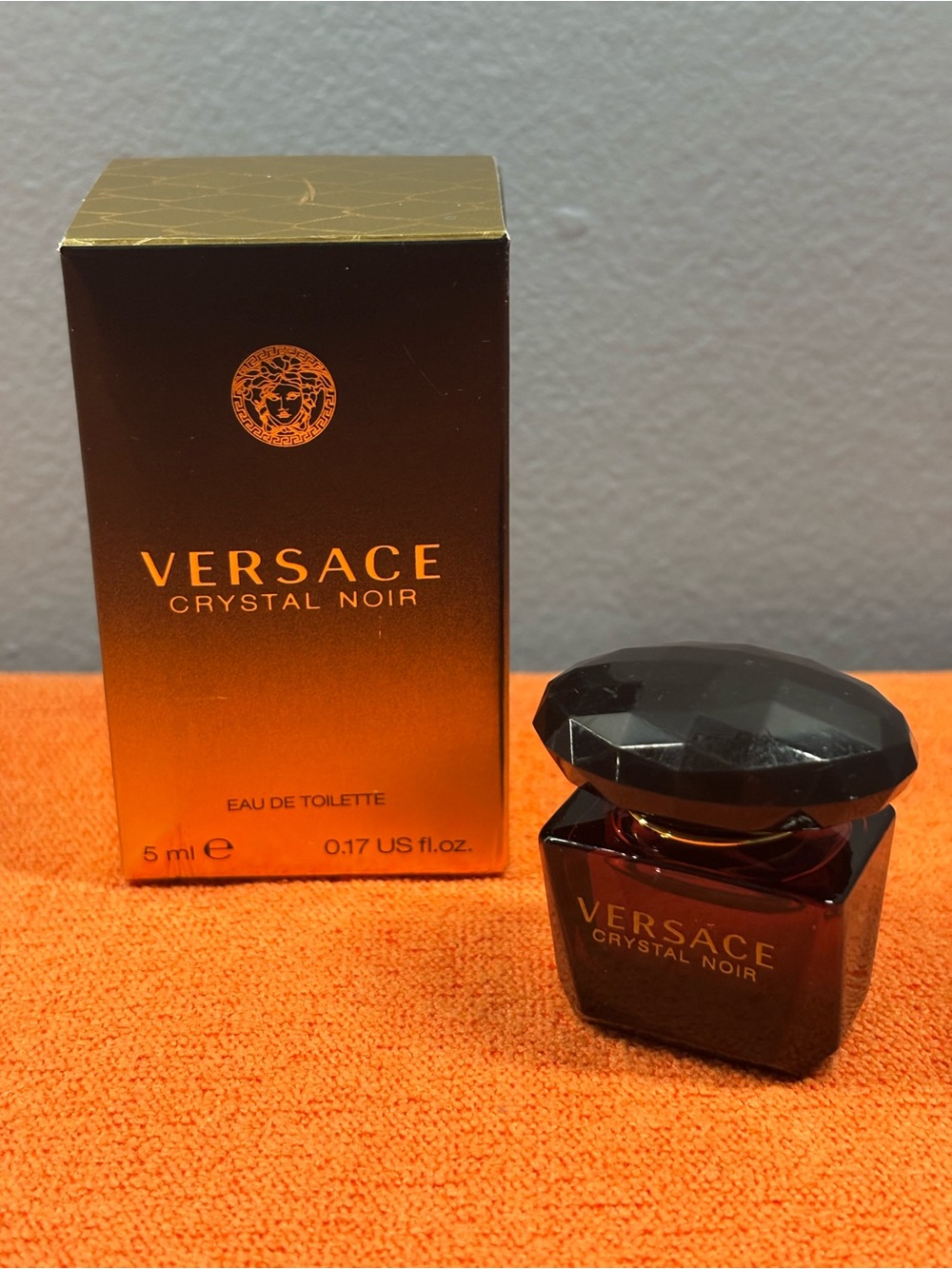 Versace Crystal Noir Mini Bottle in Black and Gold